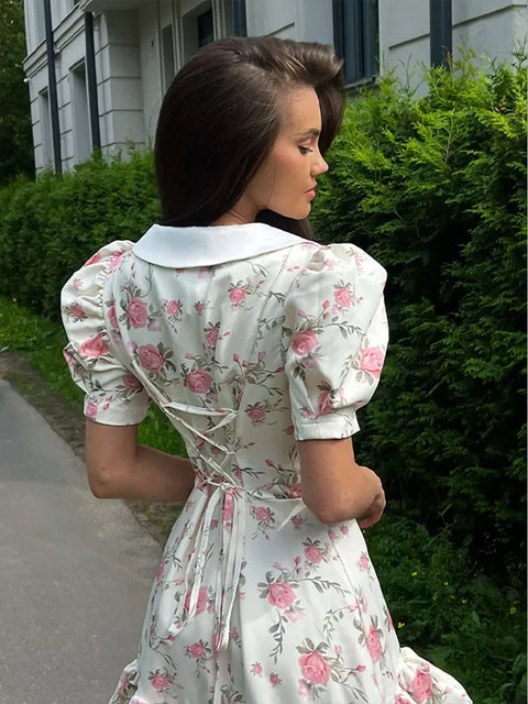 Floral Puff Sleeve Dresses 2025