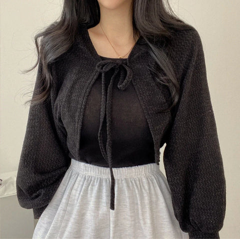 Sunscreen Lace-up Knitwear