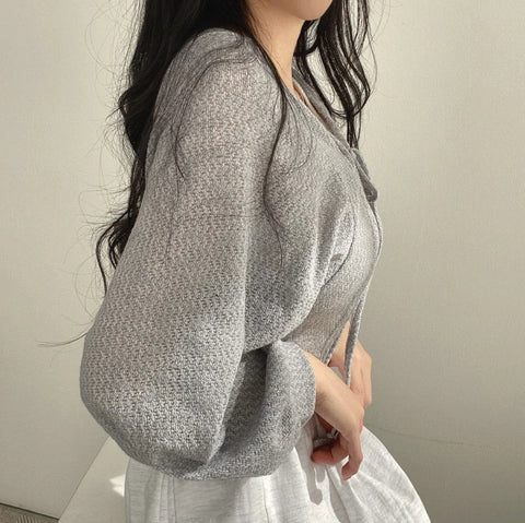 Sunscreen Lace-up Knitwear