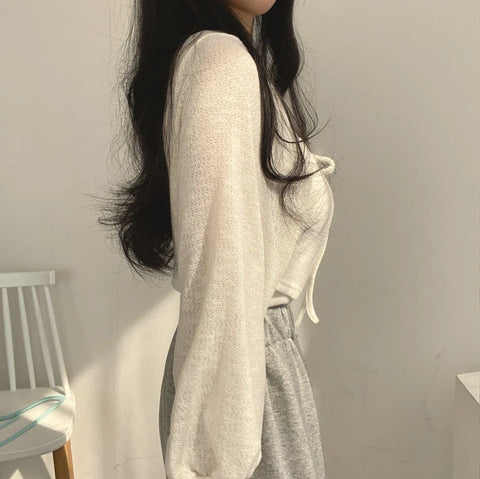 Sunscreen Lace-up Knitwear