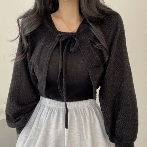 Sunscreen Lace-up Knitwear
