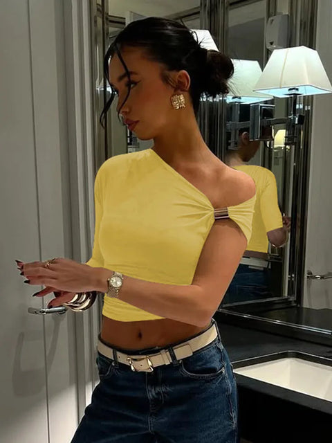 Short Sleeves Ruched T-Shirt
