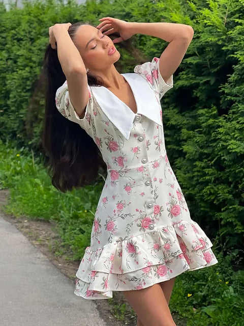 Floral Puff Sleeve Dresses 2025