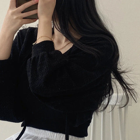 Sunscreen Lace-up Knitwear