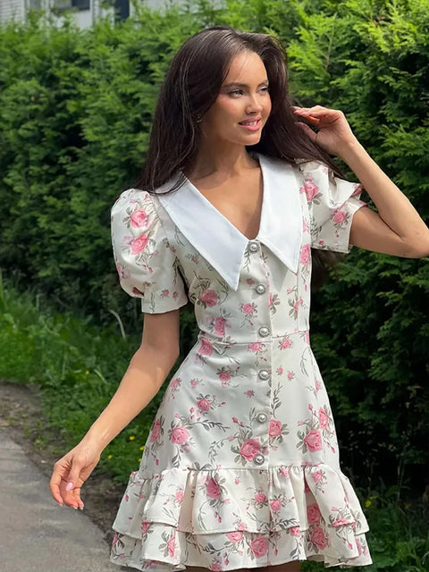 Floral Puff Sleeve Dresses 2025
