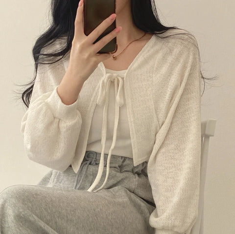 Sunscreen Lace-up Knitwear