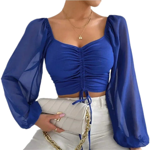 Casual Drawstring Crop