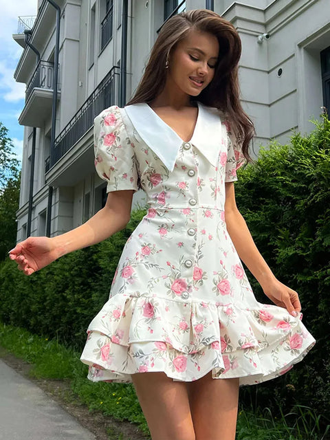 Floral Puff Sleeve Dresses 2025