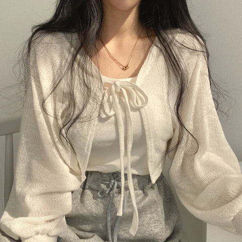 Sunscreen Lace-up Knitwear