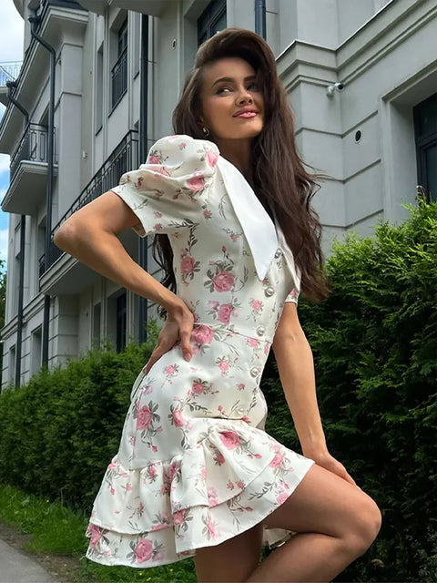 Floral Puff Sleeve Dresses 2025