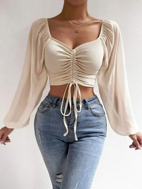 Casual Drawstring Crop