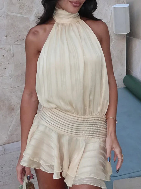 Halter Backless Mini Dress
