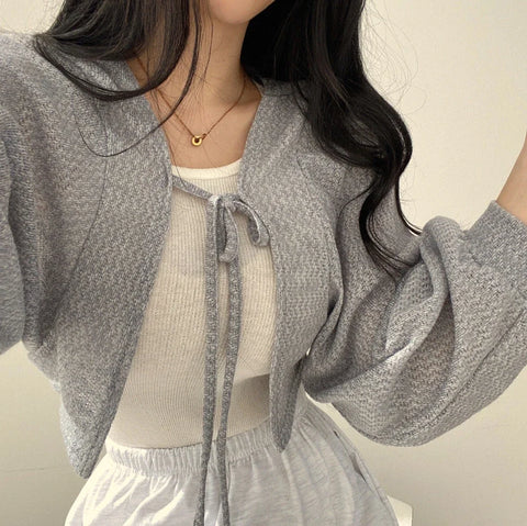 Sunscreen Lace-up Knitwear