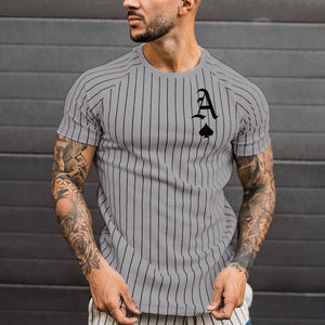 Striped Spades Card Pattern T-shirt