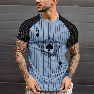 Striped Spades Card Pattern T-shirt