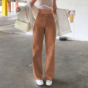 Brown Jeans Wide Leg