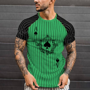Striped Spades Card Pattern T-shirt