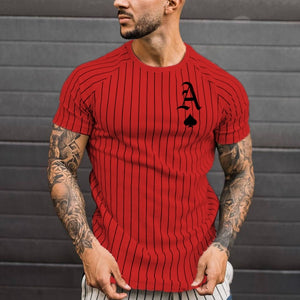 Striped Spades Card Pattern T-shirt