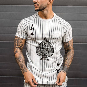 Striped Spades Card Pattern T-shirt
