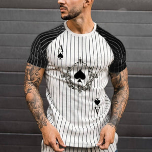 Striped Spades Card Pattern T-shirt