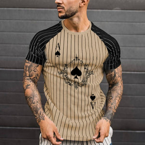 Striped Spades Card Pattern T-shirt