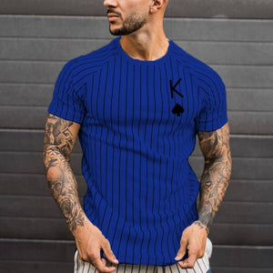 Striped Spades Card Pattern T-shirt