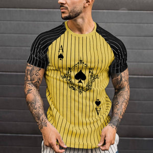 Striped Spades Card Pattern T-shirt