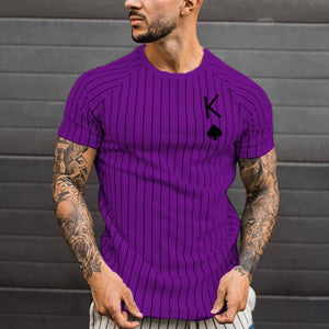 Striped Spades Card Pattern T-shirt