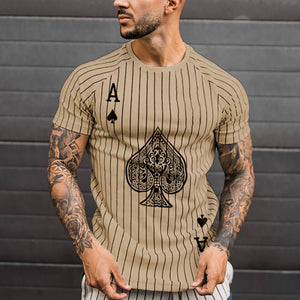 Striped Spades Card Pattern T-shirt
