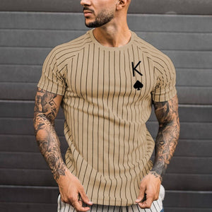 Striped Spades Card Pattern T-shirt