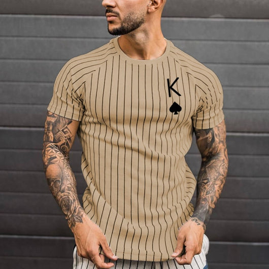 Striped Spades Card Pattern T-shirt
