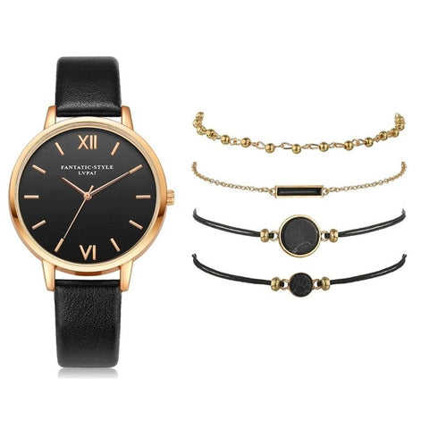 5pcs Set   Leather Clock
