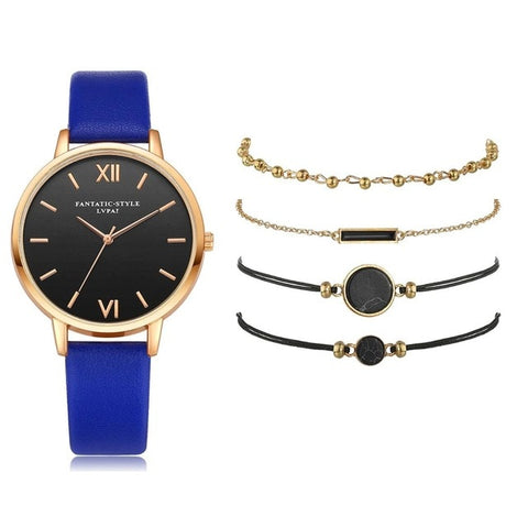 5pcs Set   Leather Clock