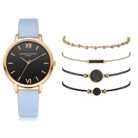 5pcs Set   Leather Clock