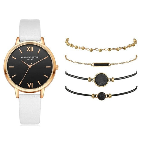 5pcs Set   Leather Clock