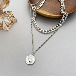 Multi-layer Coin Chain Choker Necklace