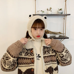 Winter Knitted Hat Cap Set