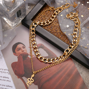 Multi-layer Coin Chain Choker Necklace
