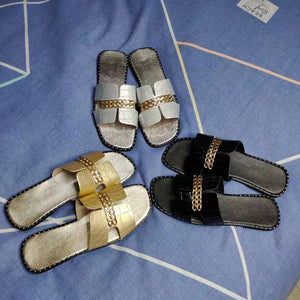 Classic Designer New 2021 Women Flat Flip Flops Double Chain Sandal Slippers Shoes Women Lady Flats Slippers Sandals Shoes Woman