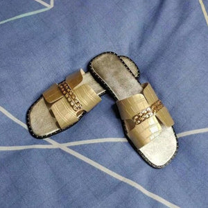 Classic Designer New 2021 Women Flat Flip Flops Double Chain Sandal Slippers Shoes Women Lady Flats Slippers Sandals Shoes Woman