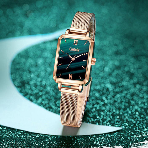 Bracelet Set Green Dial Watch