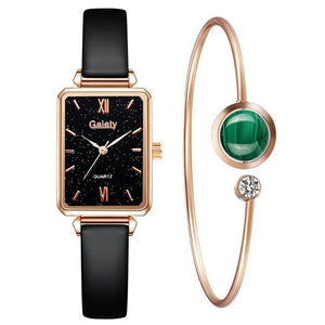 Bracelet Set Green Dial Watch