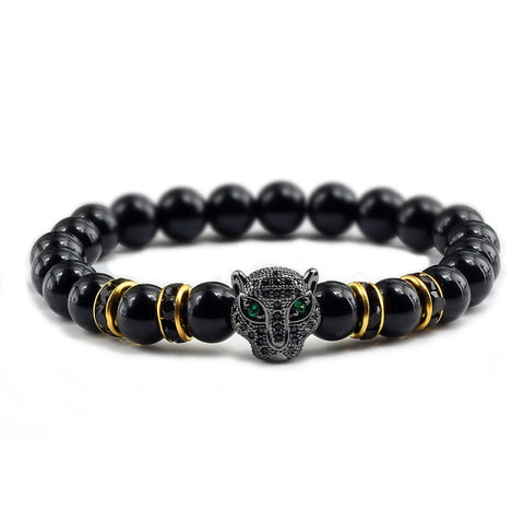 Men Black Lava Healing Bracelet