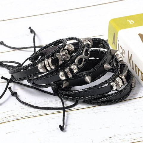 Pirate Skull 8 Letter Rivet Alloy  Bracelet