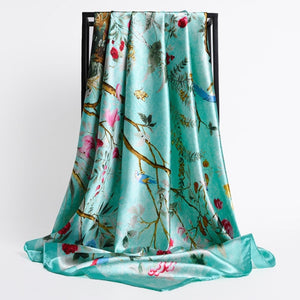 New Headband Retro Neckerchief Female Silk Shawl Satin Square Scarf For Women Print Foulard Hijab Wraps Hair Bands Bandana 2021