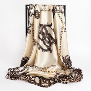 New Headband Retro Neckerchief Female Silk Shawl Satin Square Scarf For Women Print Foulard Hijab Wraps Hair Bands Bandana 2021