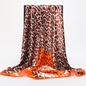 New Headband Retro Neckerchief Female Silk Shawl Satin Square Scarf For Women Print Foulard Hijab Wraps Hair Bands Bandana 2021