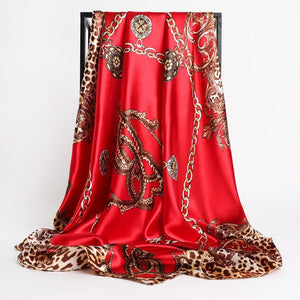 New Headband Retro Neckerchief Female Silk Shawl Satin Square Scarf For Women Print Foulard Hijab Wraps Hair Bands Bandana 2021