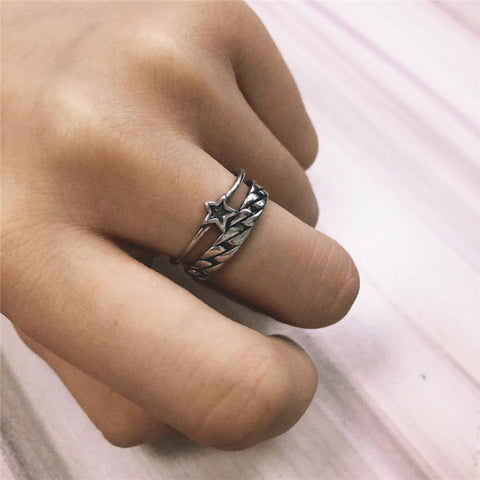 Twist Heart Star Rings