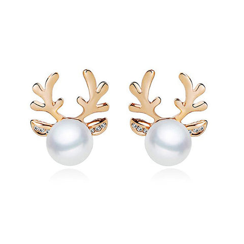 Antler Pearl Earrings